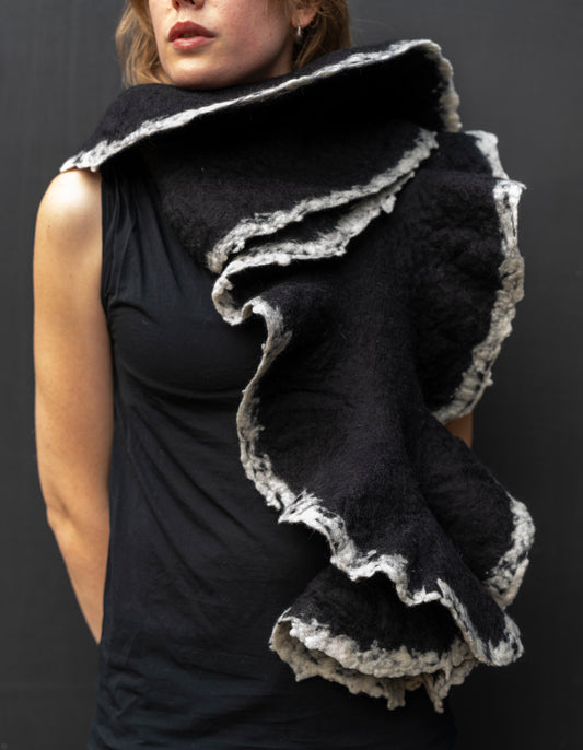 Clara Pinto, Black Lace Scarf
