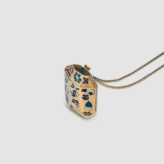 Decorative pendant with floral patterns on a white background