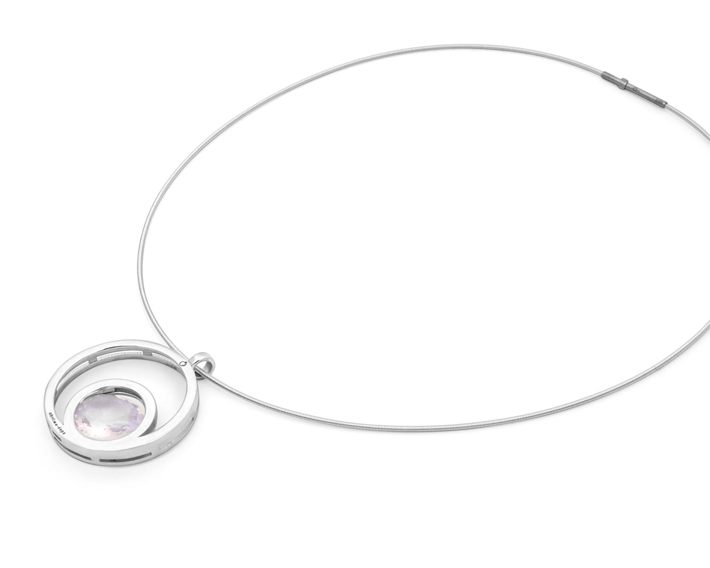 Matilde Mozzanega, Fixed Gem Pendant Silver & Pink Quartz