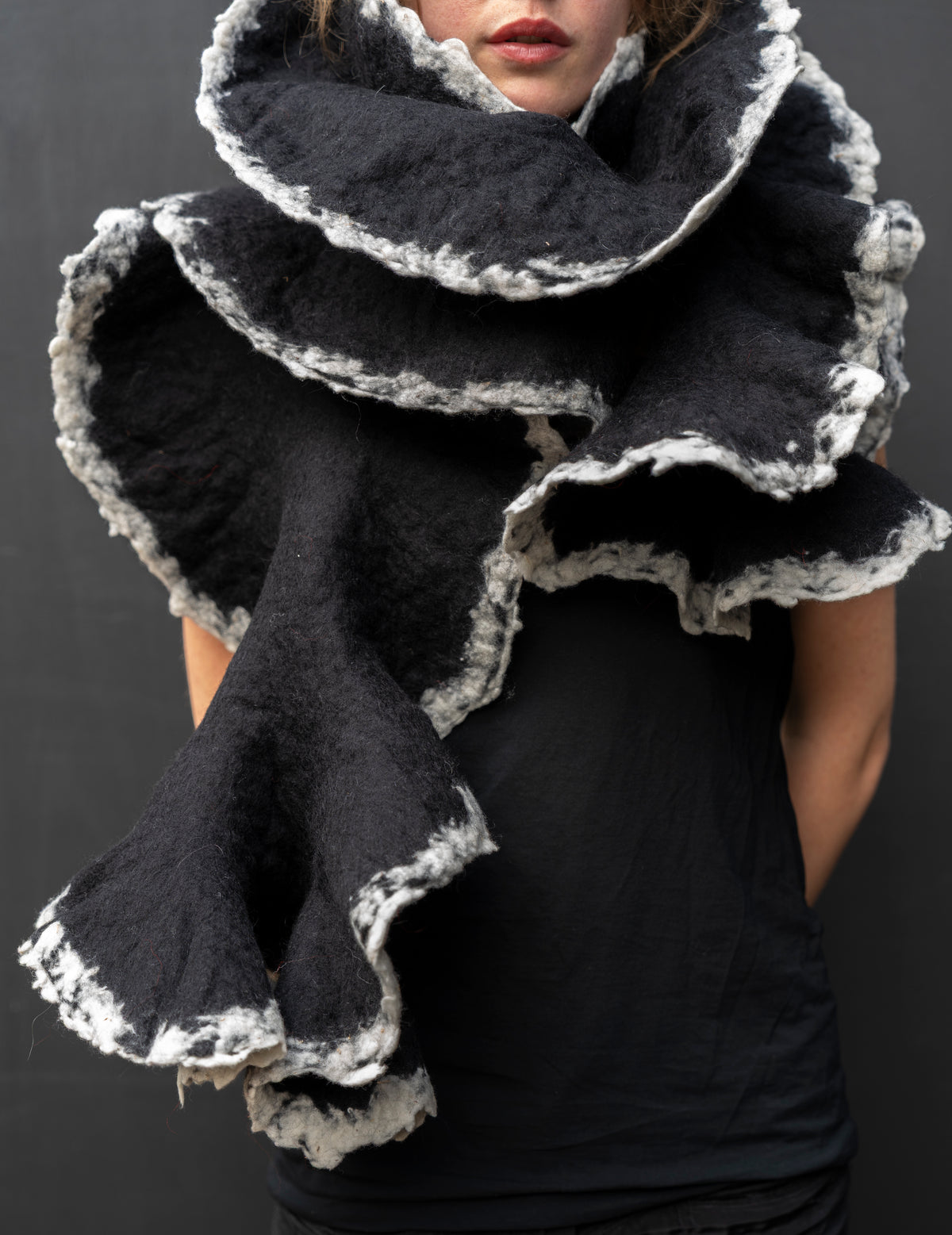 Clara Pinto, Black Lace Scarf