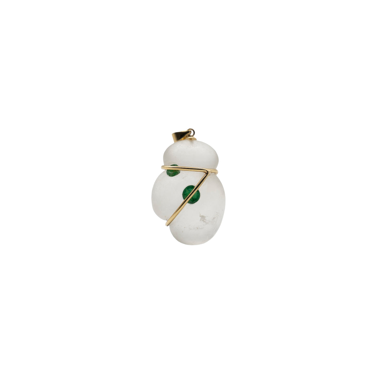 Helena Palmeira, Clear Quartz and Emeralds Pendant