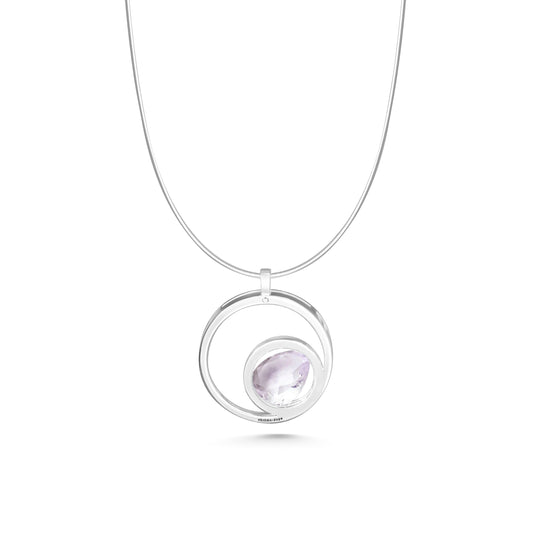 Matilde Mozzanega, Fixed Gem Pendant Silver & Pink Quartz