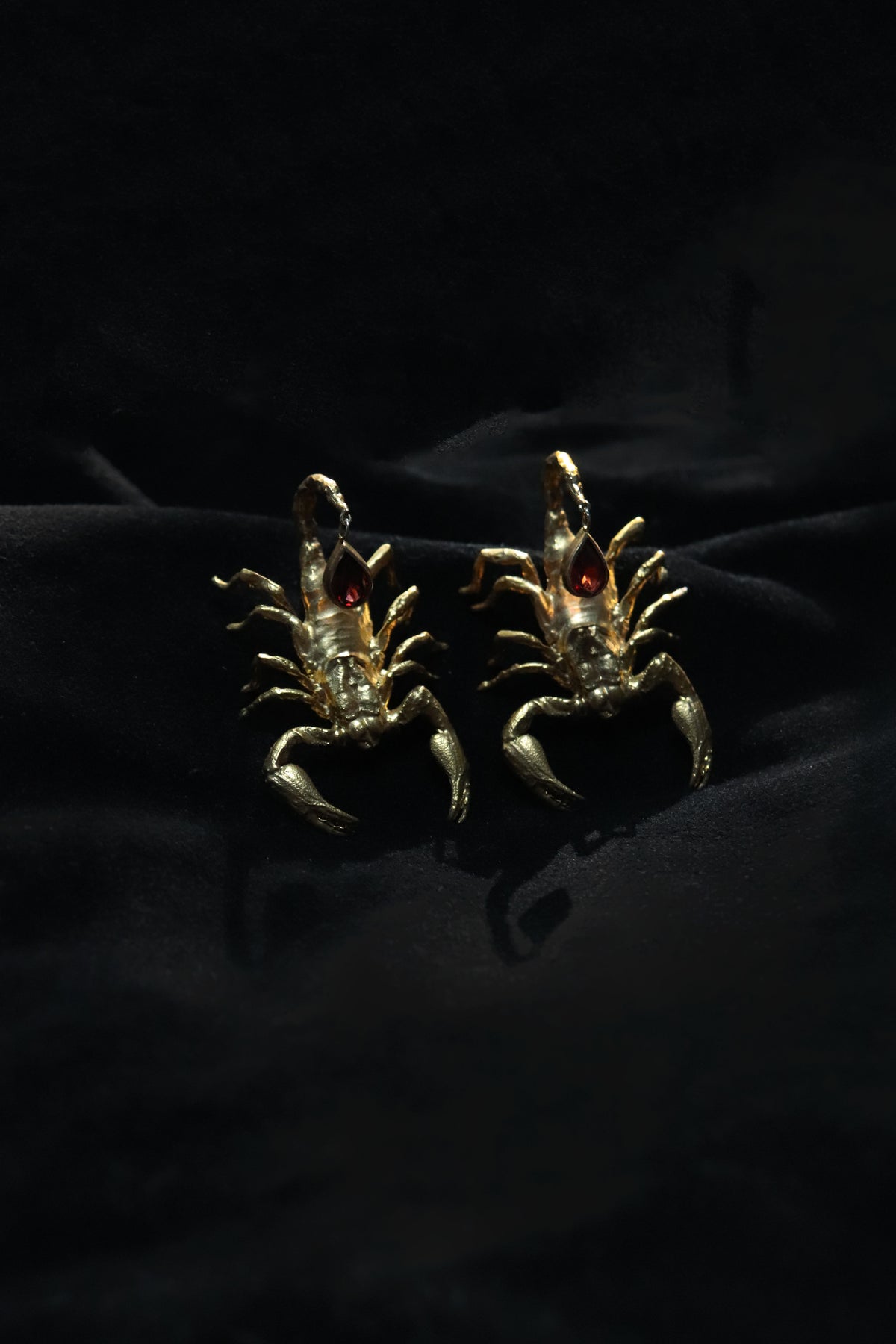 Mairi Millar, Scorpion Earrings with Garnet