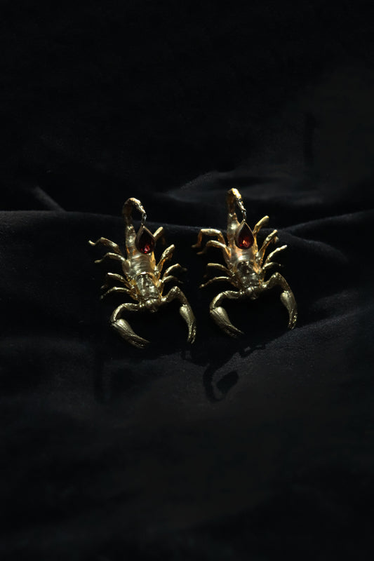 Mairi Millar, Scorpion Earrings with Garnet