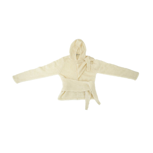 Aaron Esh, Ivory Mohair Hoodie
